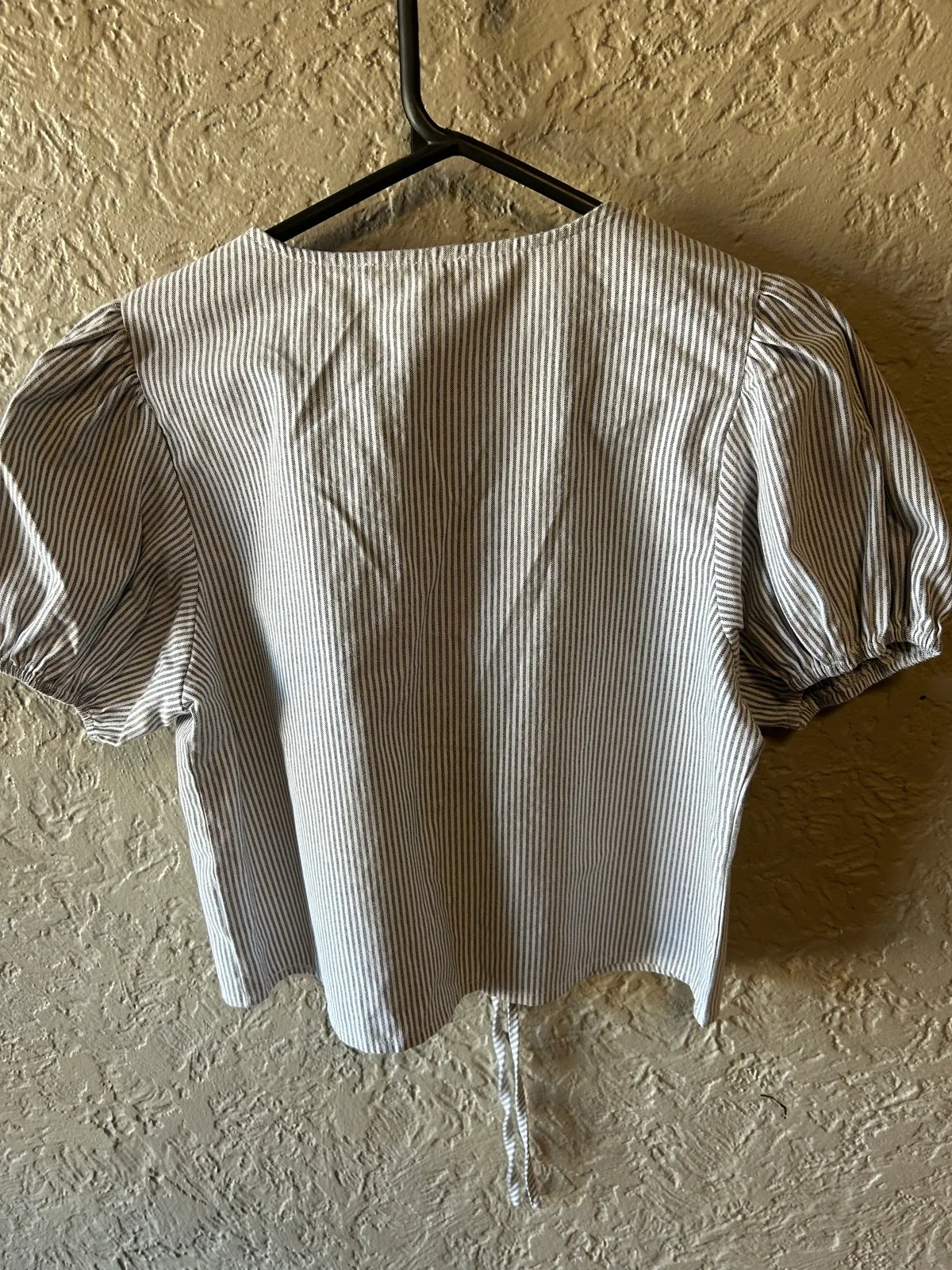 Grace & co white/grey  striped v neck  blouse – photo 5