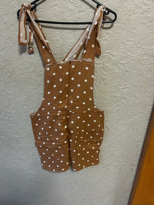 Cotton on brown/white polka dots shortall