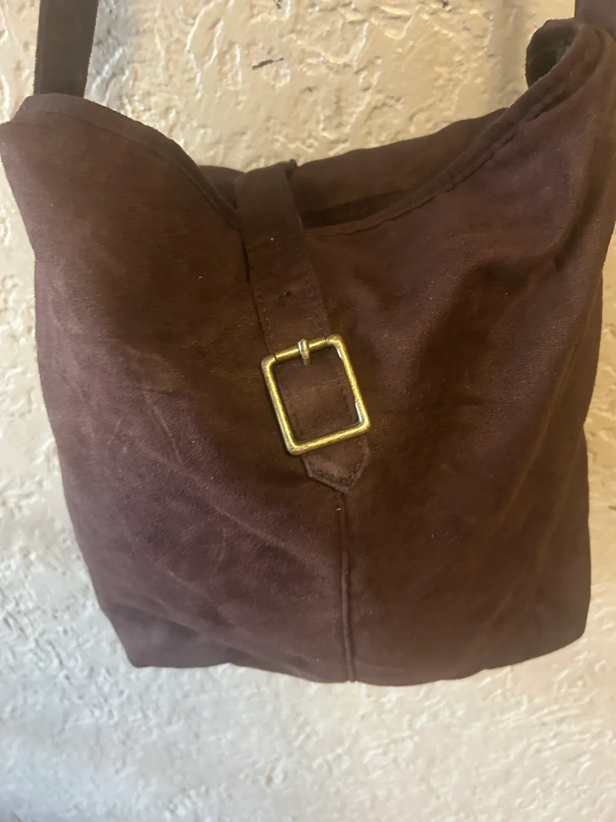 Brown faux suede shoulder bag – photo 2