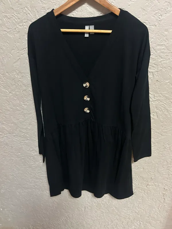 ASOS black long sleeve babydoll dress