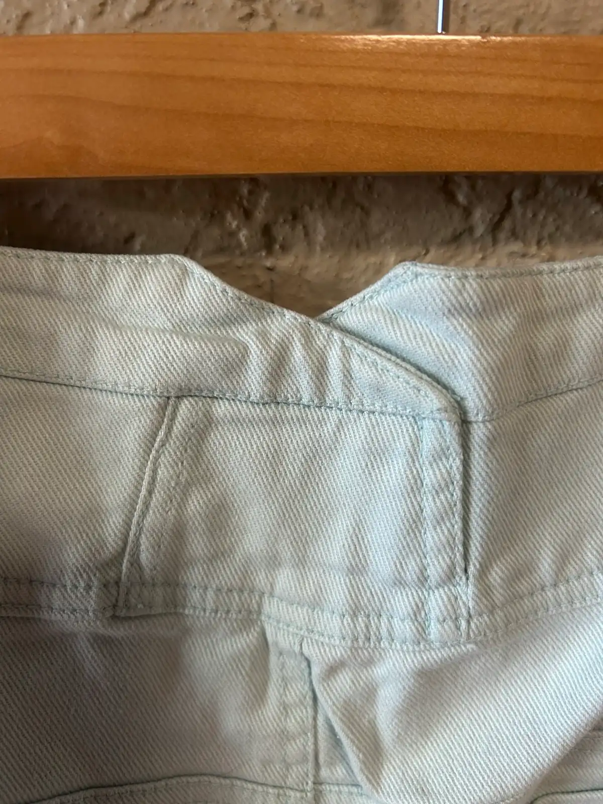 Mint green denim mini skirt – photo 3
