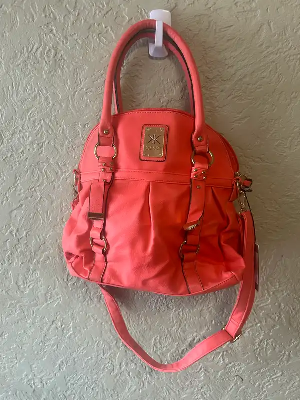 Kardashian collection large coral handbag
