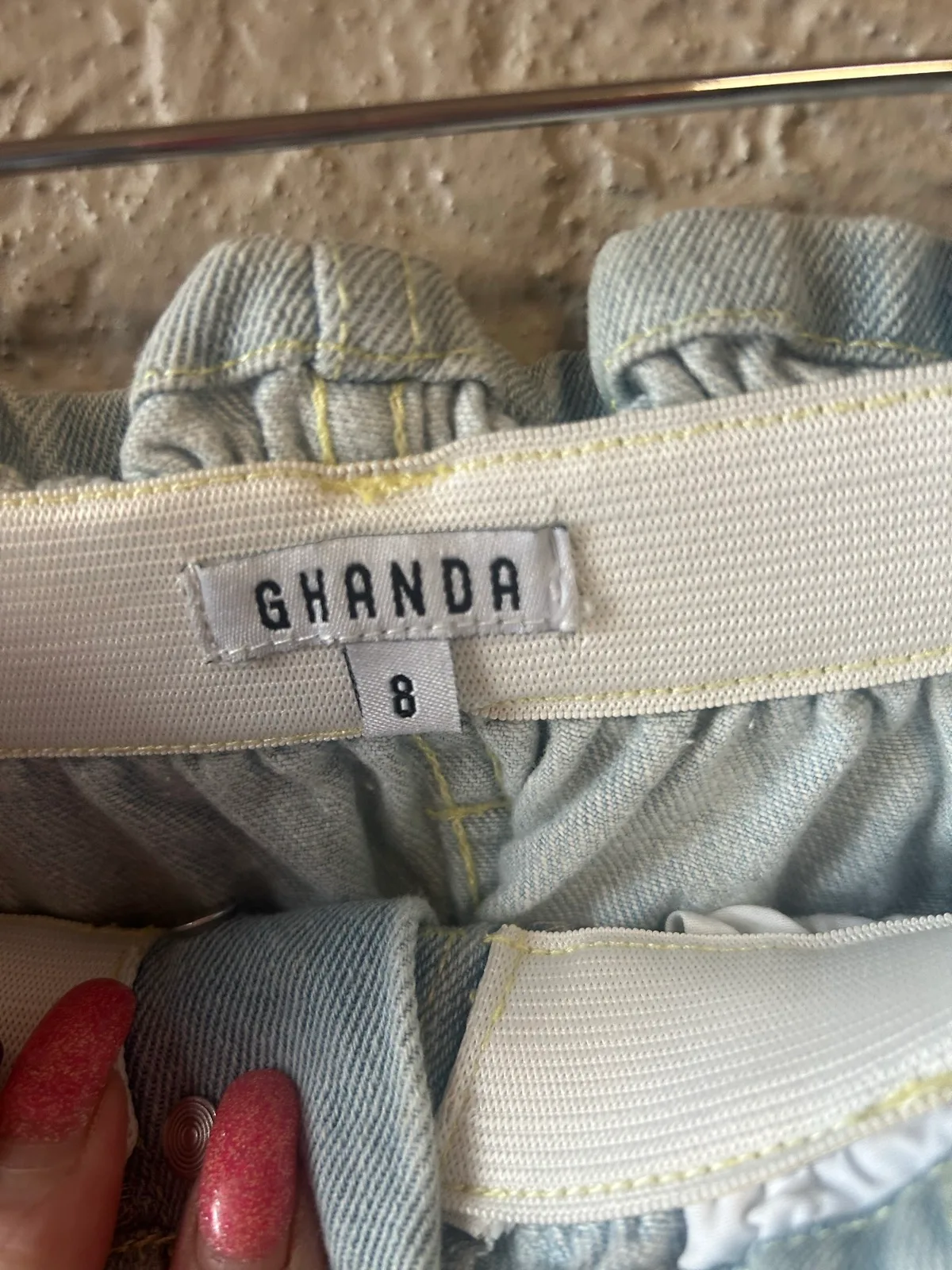 Ghanda light blue denim Paperbag shorts – photo 2