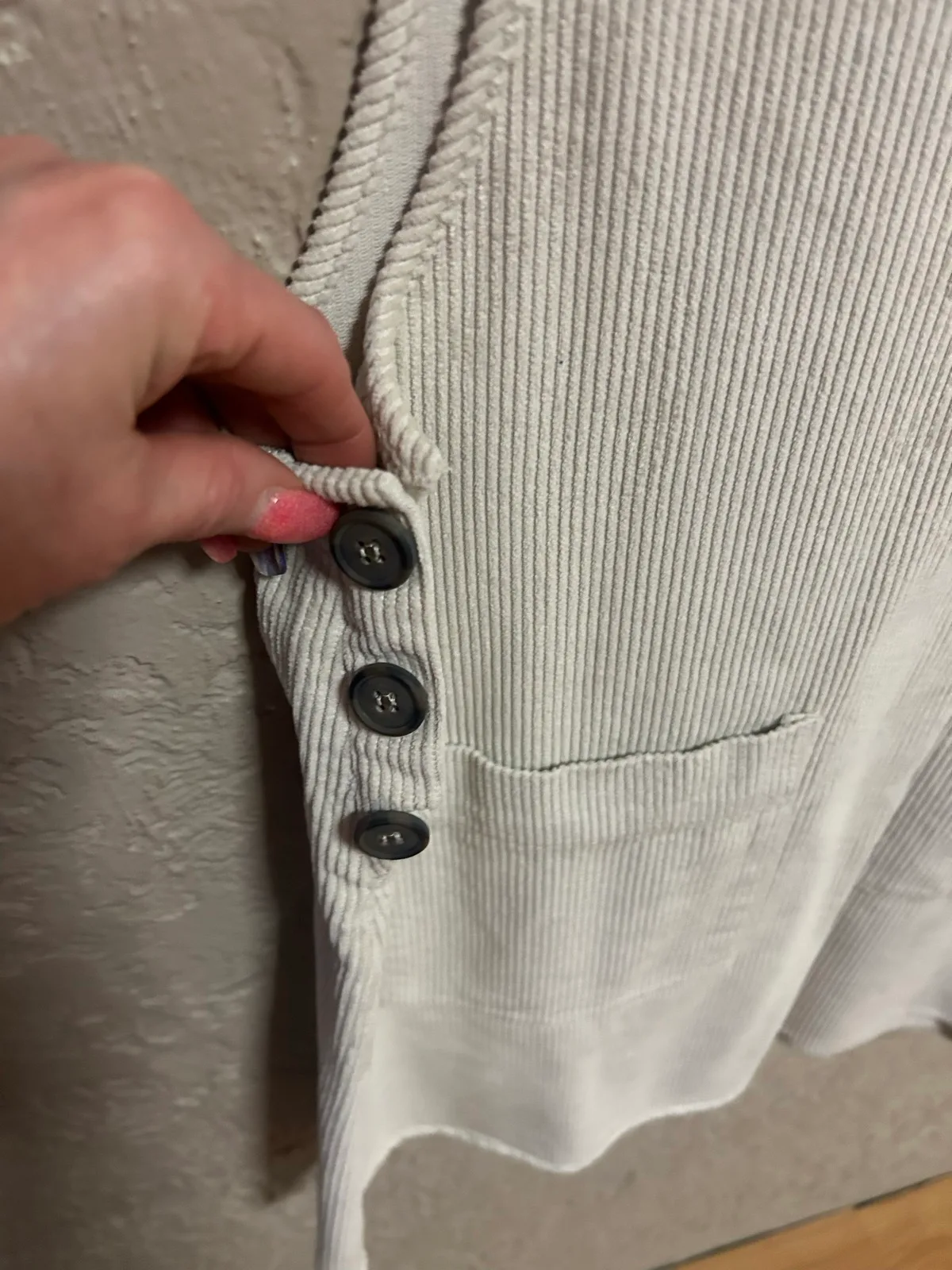 Cotton on cream ribbed pinafore — photo 3