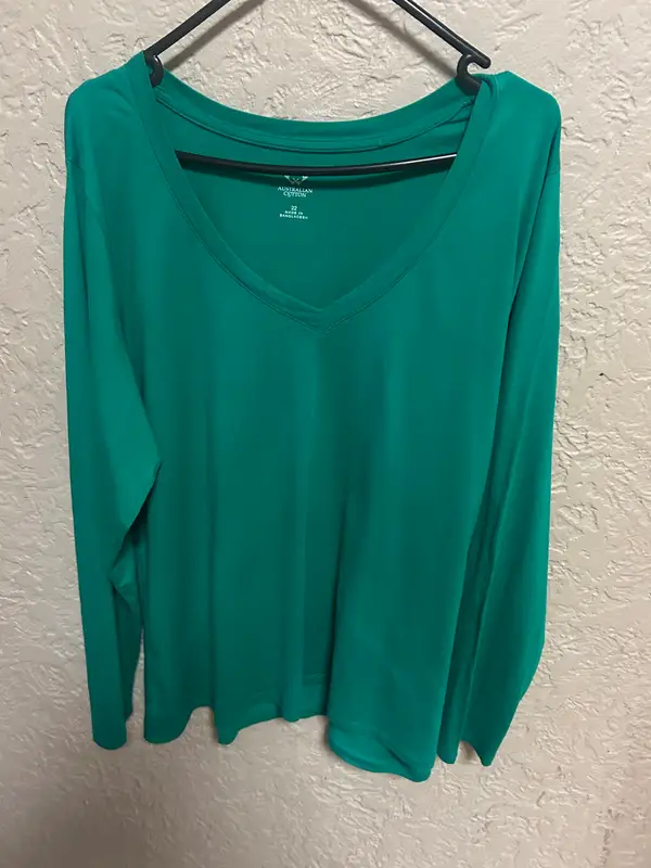 Australian cotton green long sleeve top