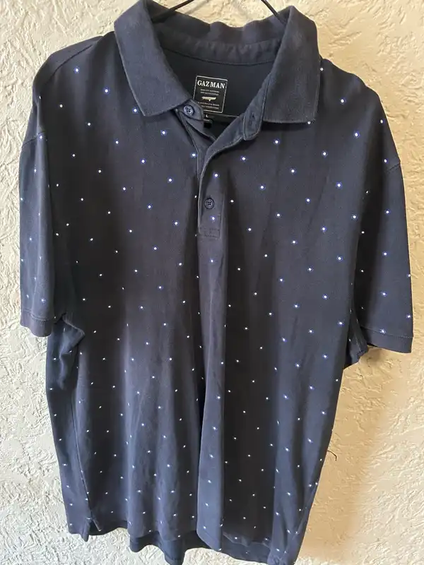 Men’s Gazman navy spotted polo shirt