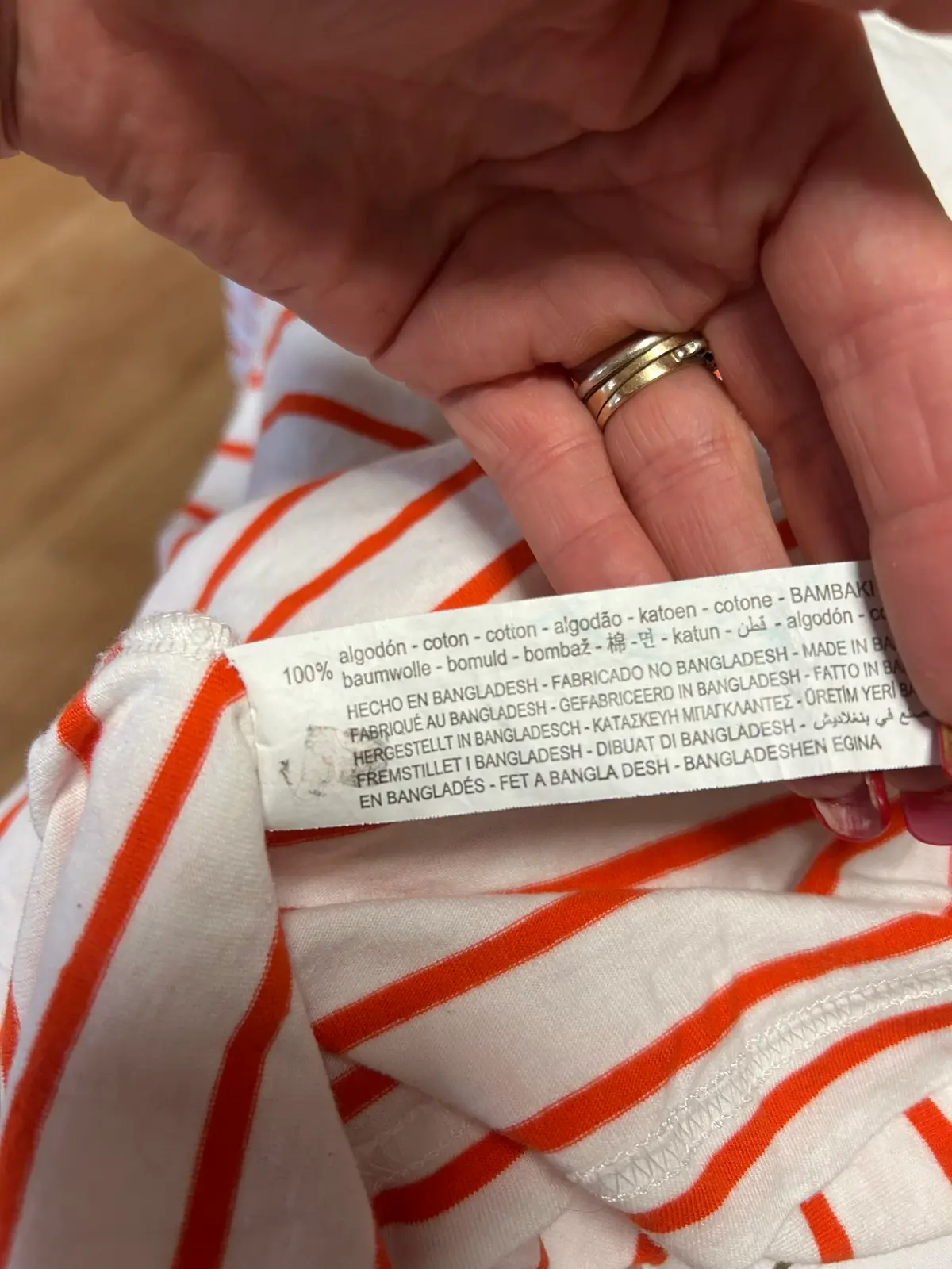 Zara orange/white striped tee – photo 4