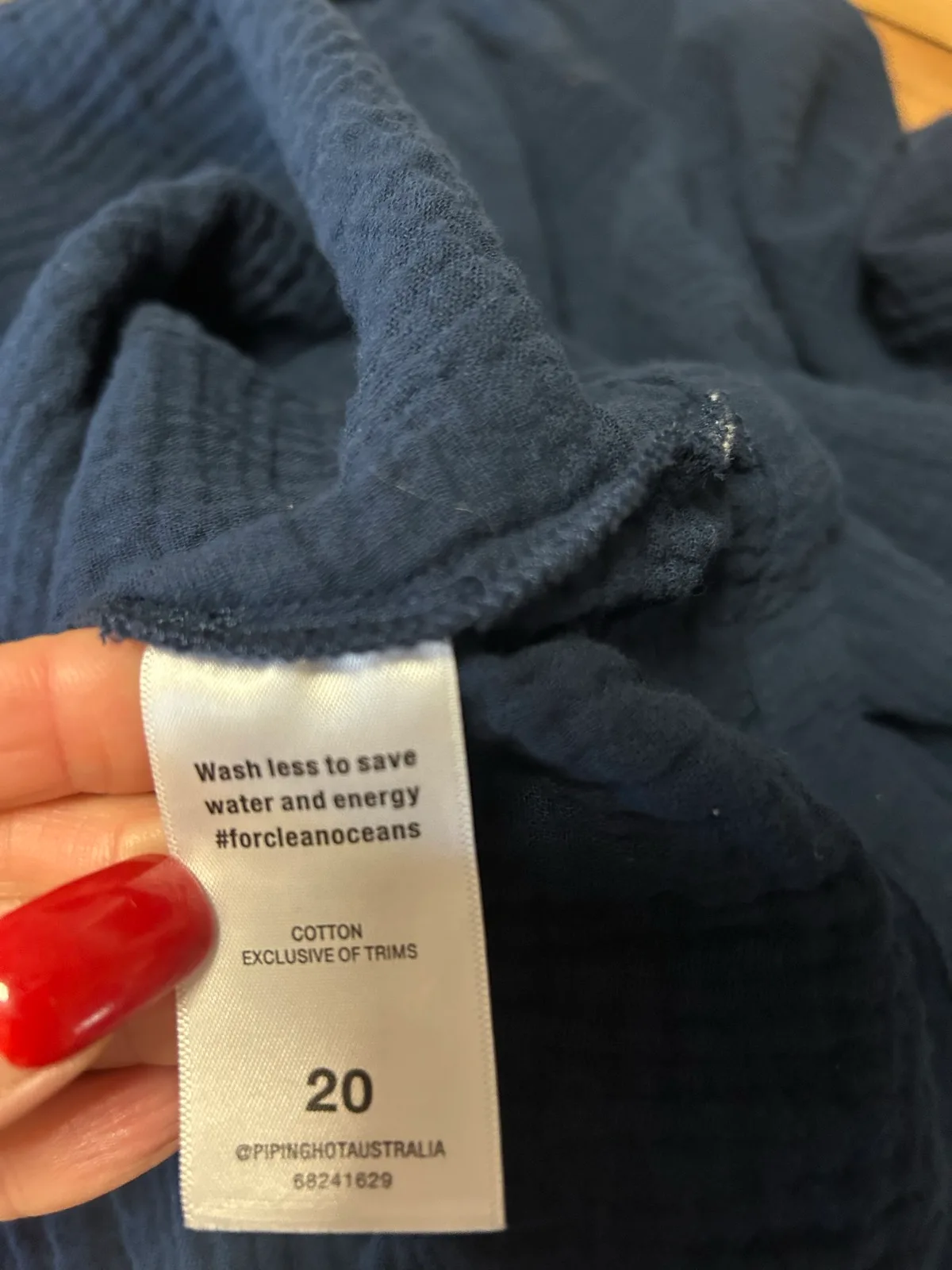 Piping hot navy peasant style top size 20 – photo 7