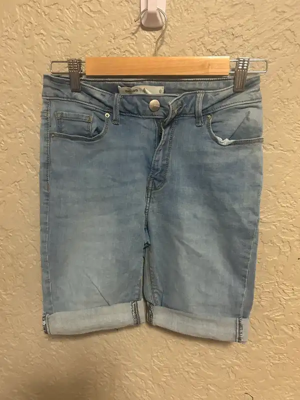Target blue denim cuffed shorts