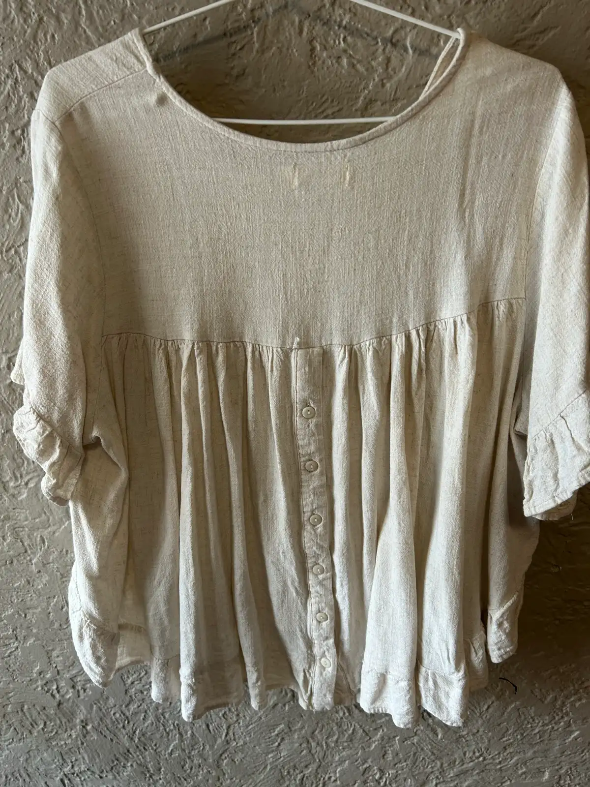 Miracle beige ruffled blouse size S/M – photo 5