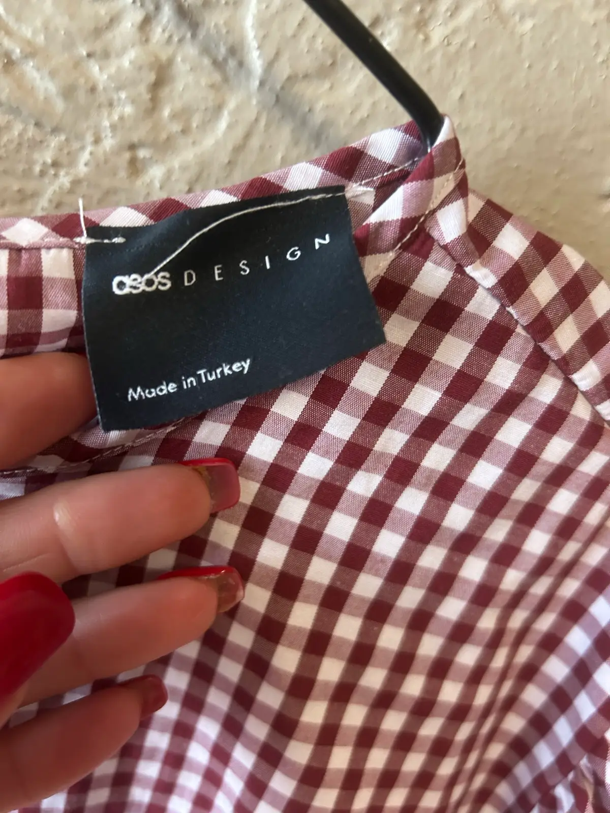 ASOS design red/white gingham babydoll top – photo 3