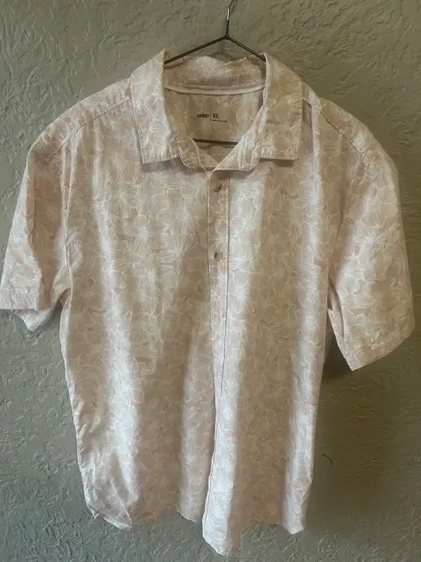 Men’s Anko pink short sleeve floral shirt
