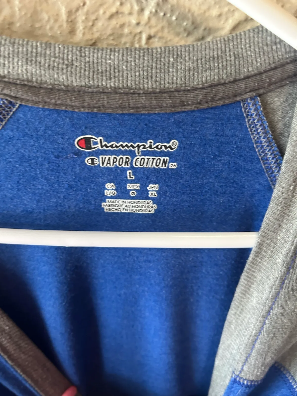 Men’s champion blue/grey raglan tee – photo 2