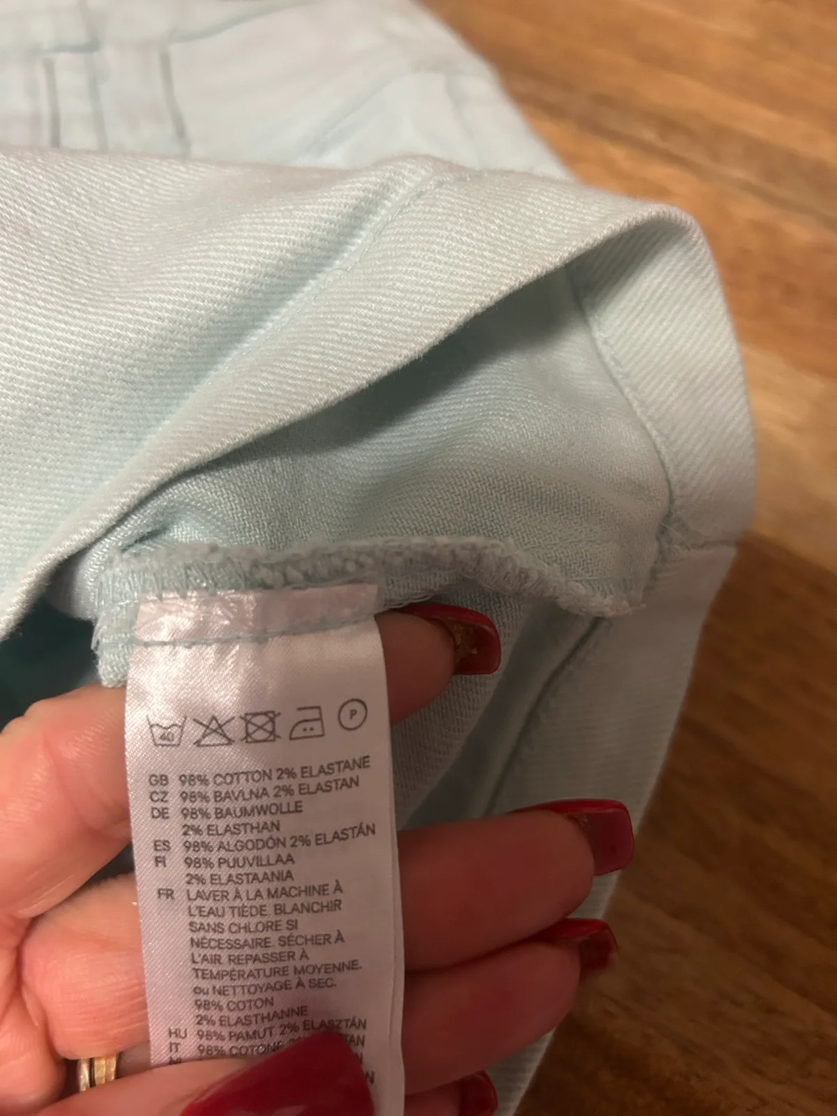 Mint green denim mini skirt – photo 5