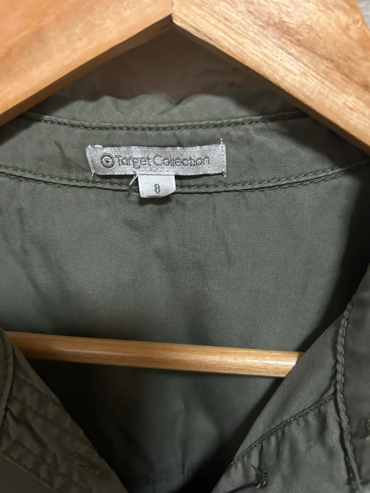 Target green olive button up short sleeve shirt — photo 2