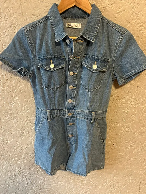 Ally fashion blue denim playsuit