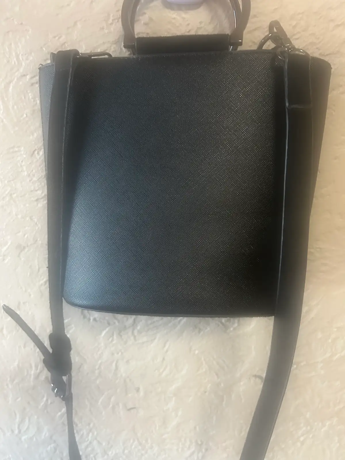 Small black handbag with metal handles – photo 3