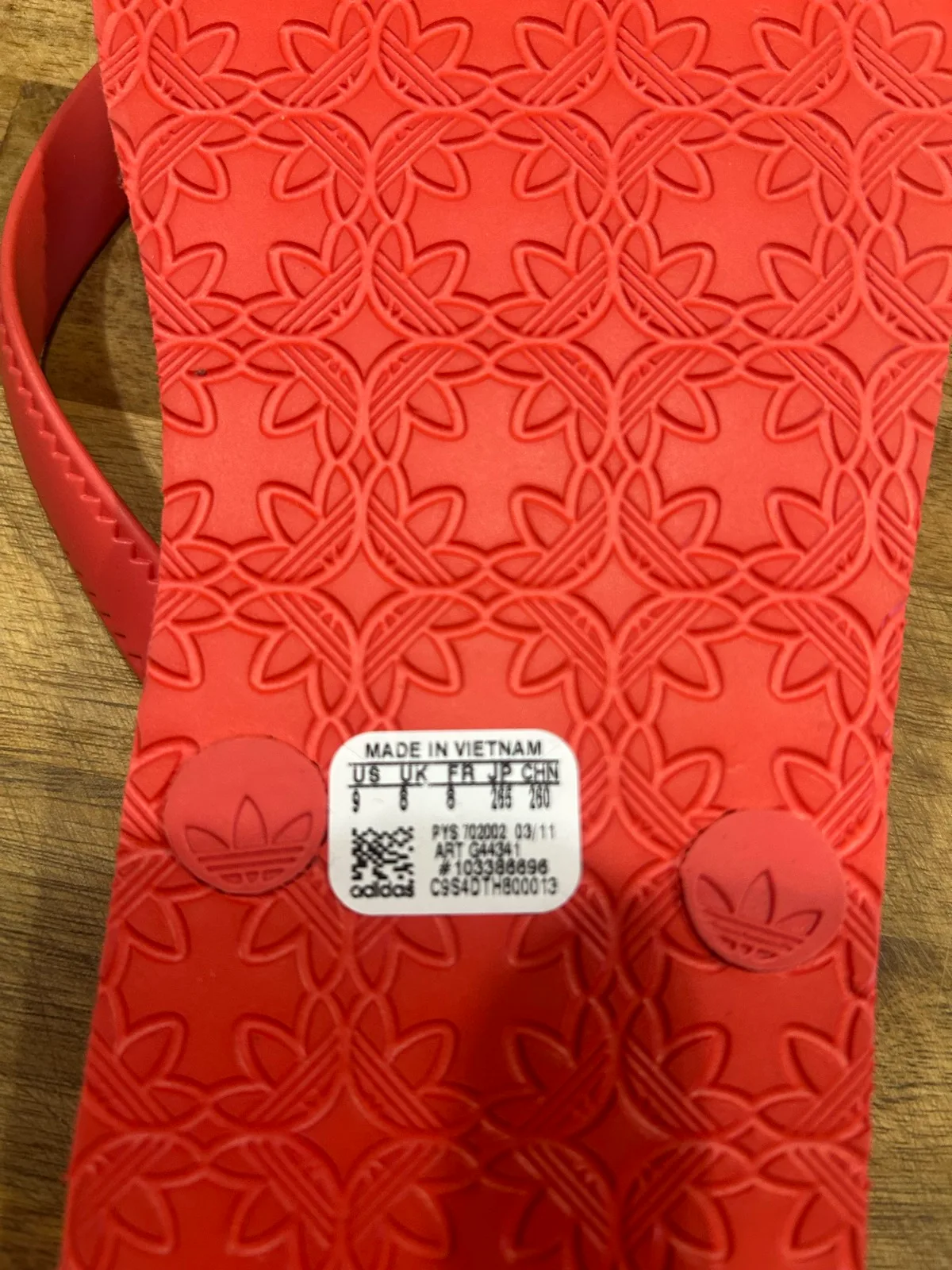 Women’s red adidas thongs – photo 4