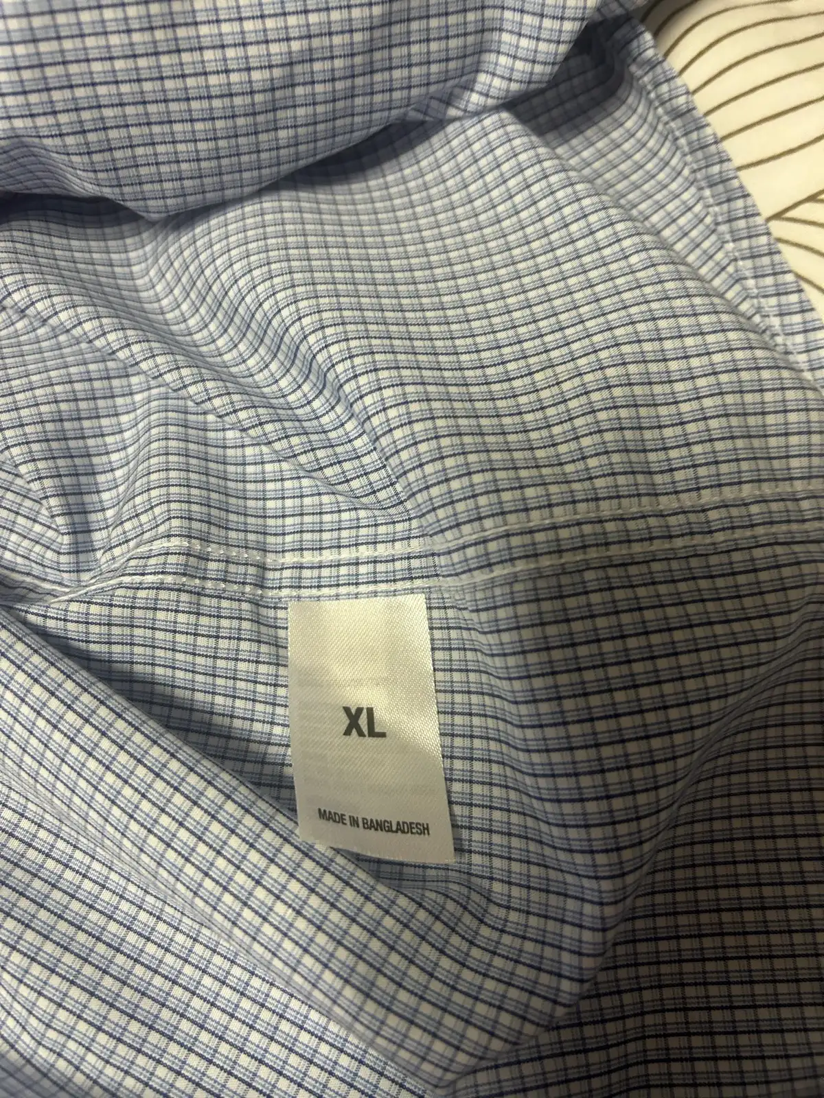 Men’s blue/white checked long sleeve shirt – photo 5