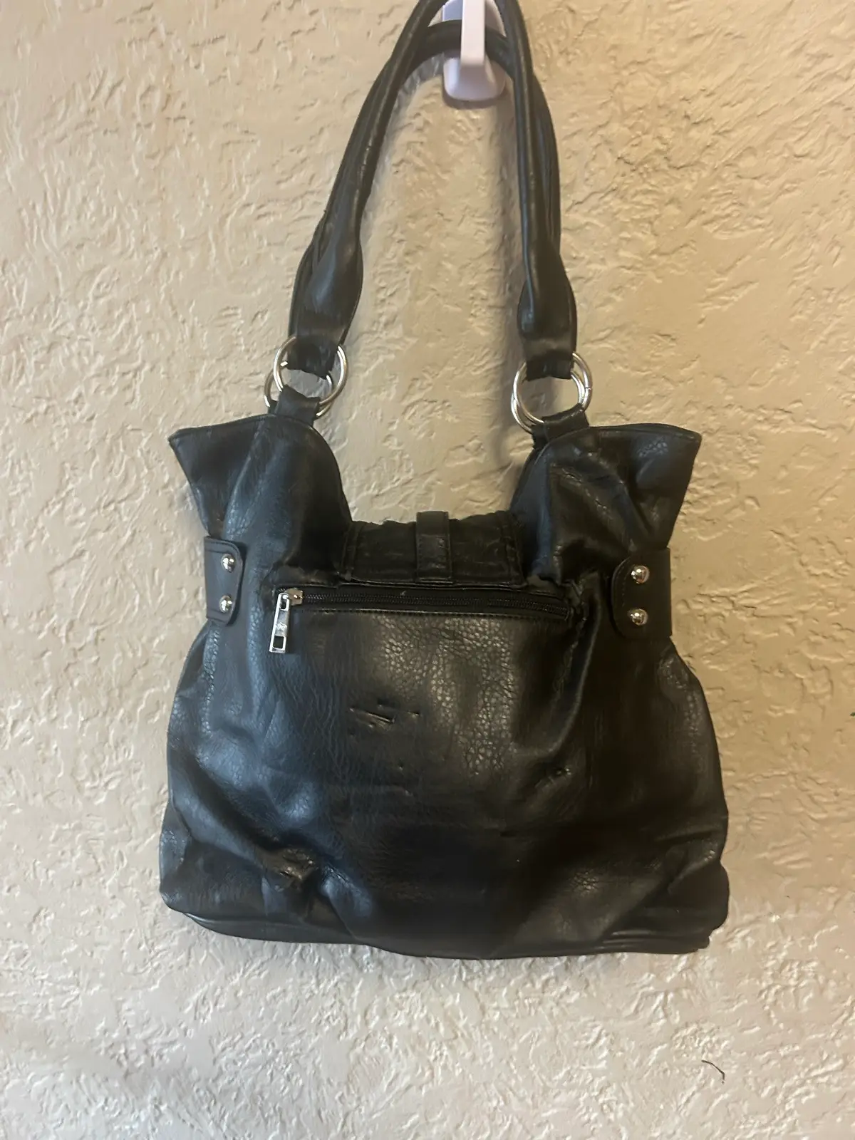 Black faux leather shoulder bag – photo 5
