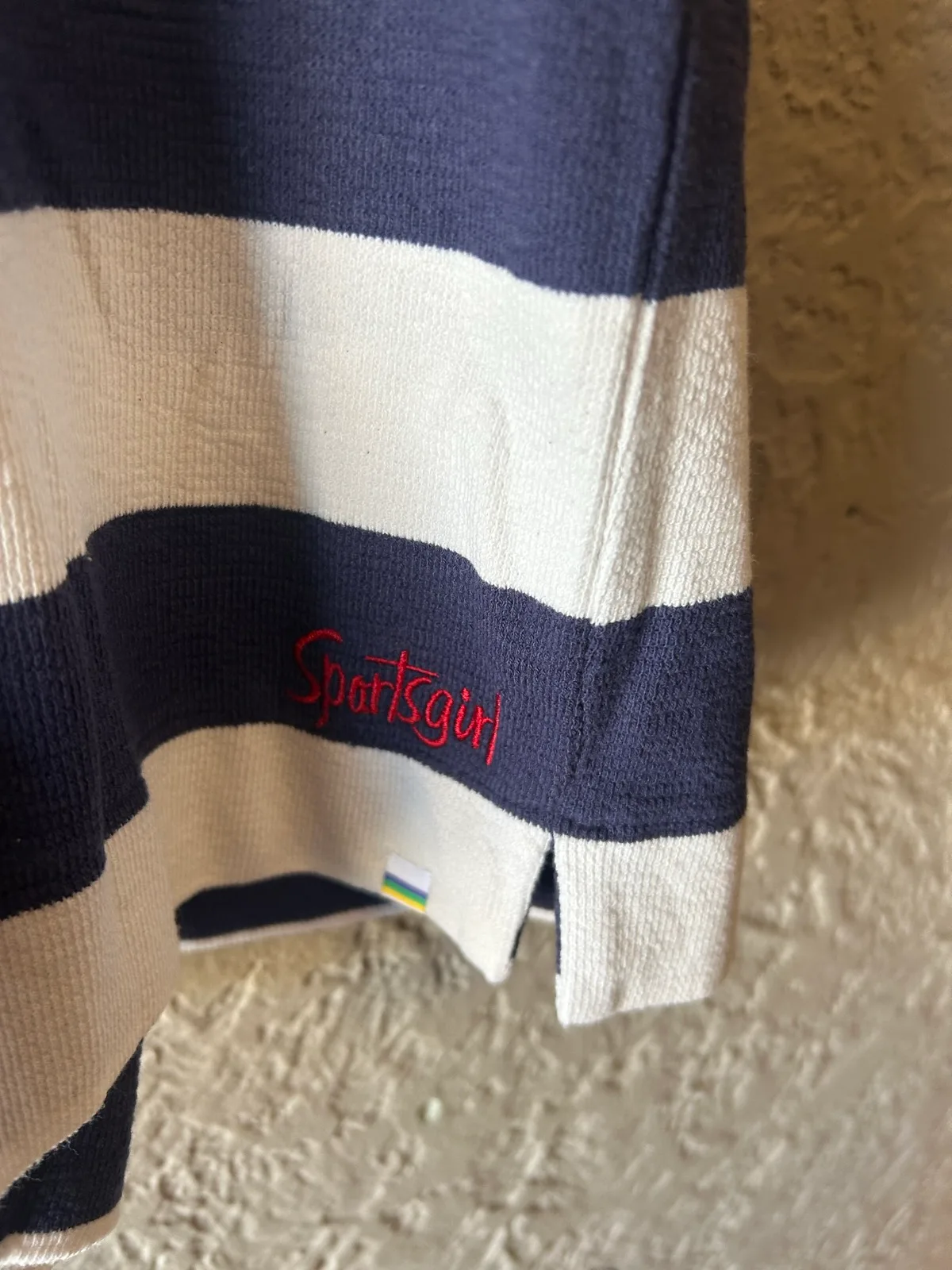 Sportsgirl navy/white striped terry shorts – photo 2
