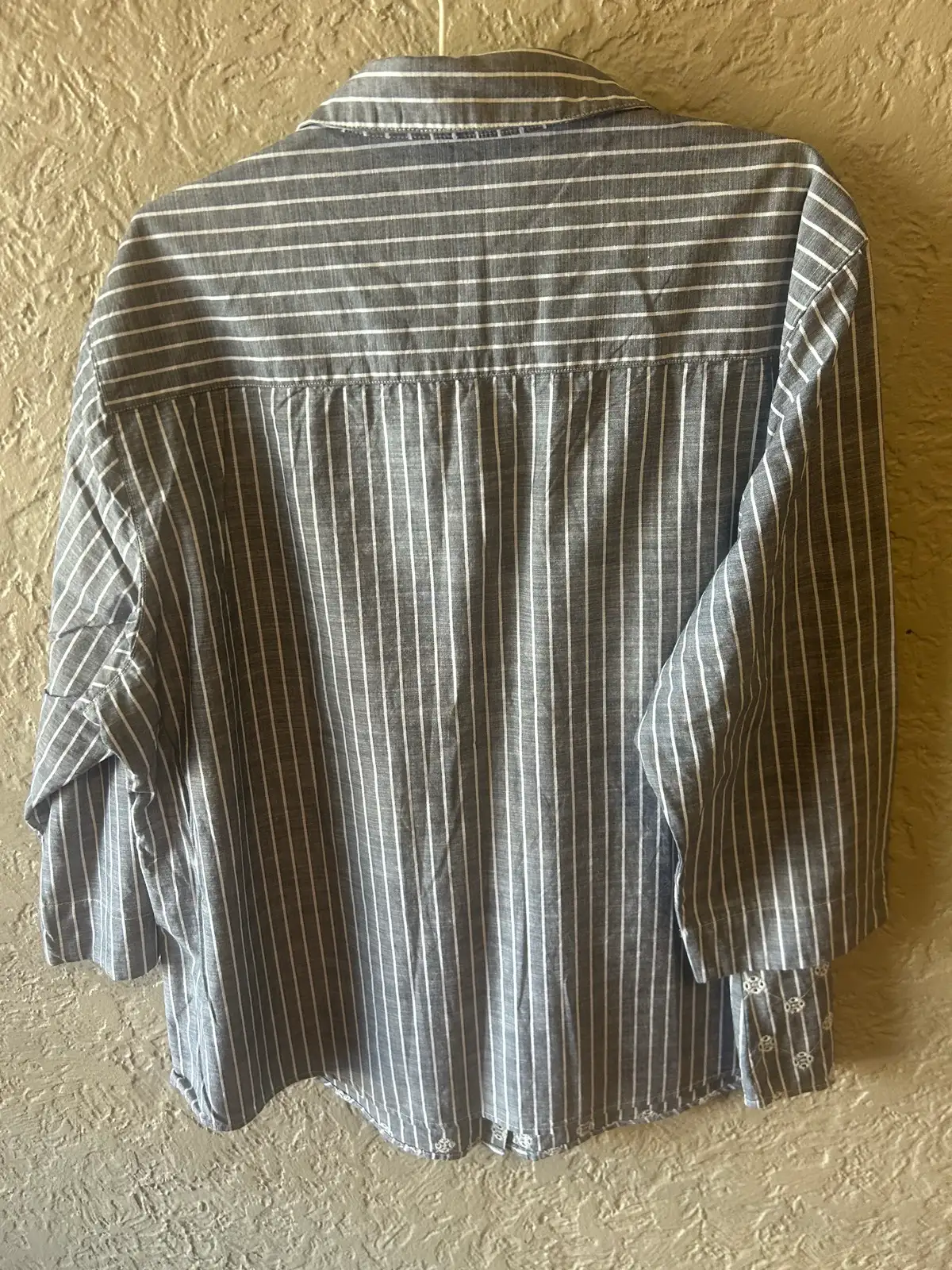 Black pepper grey/white striped 3/4 sleeve shirt – photo 4