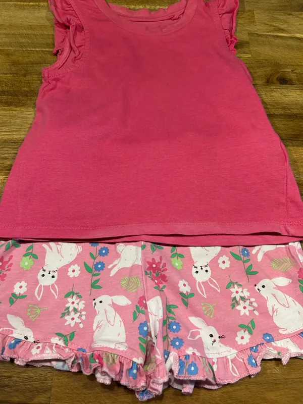 Girls pink shorts set
