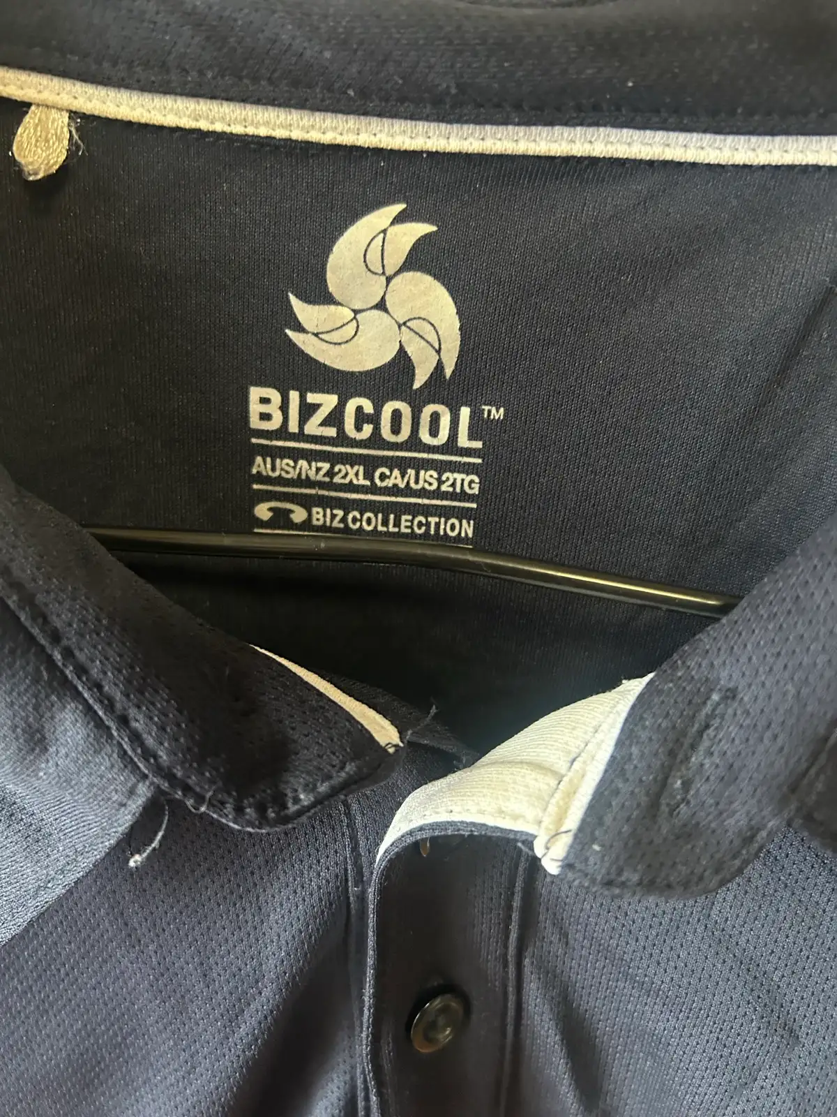 Men’s Bizcool navy/white color block polo – photo 2