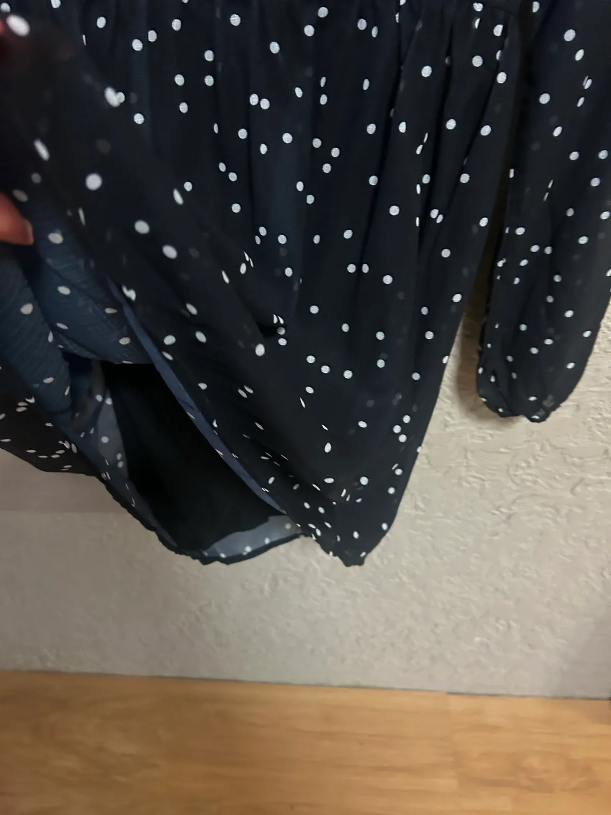 Calli black with white polka dot dress — photo 2