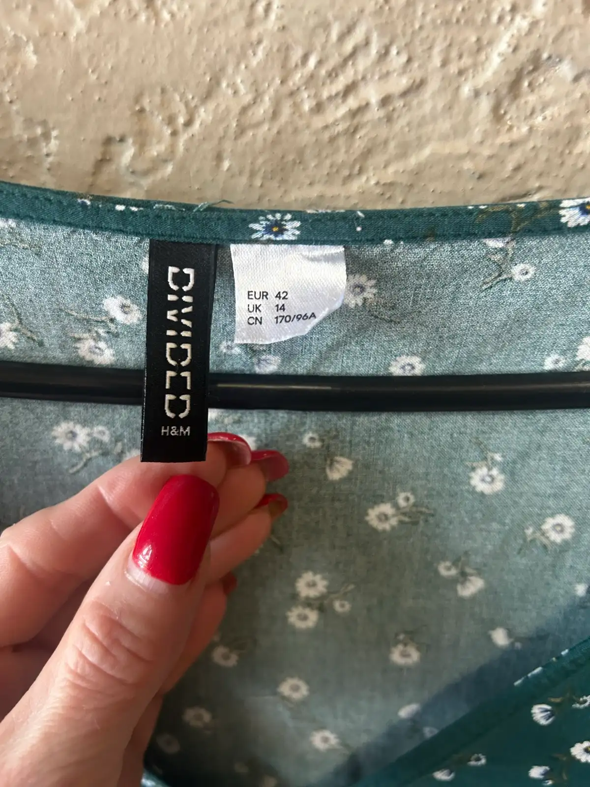 H&M green floral cropped blouse – photo 4