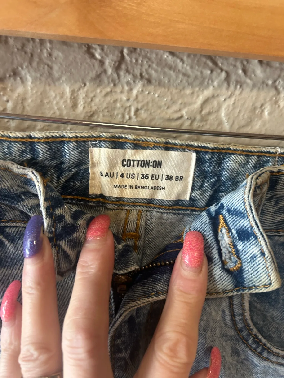 Cotton on light blue denim high rise shorts – photo 2
