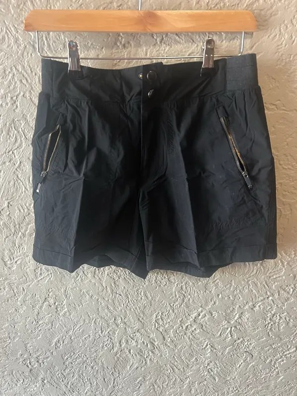 Asana black womens active shorts