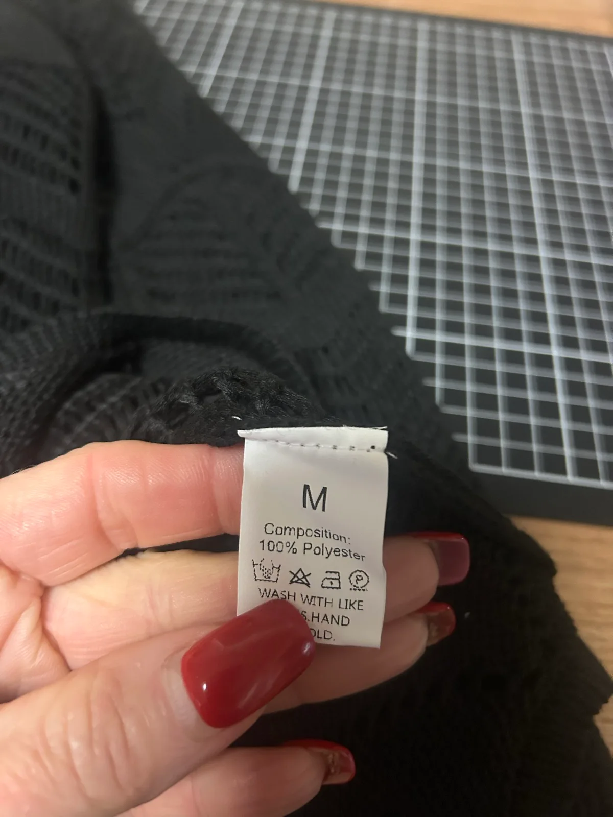 Black open knit long sleeve jumper – photo 5