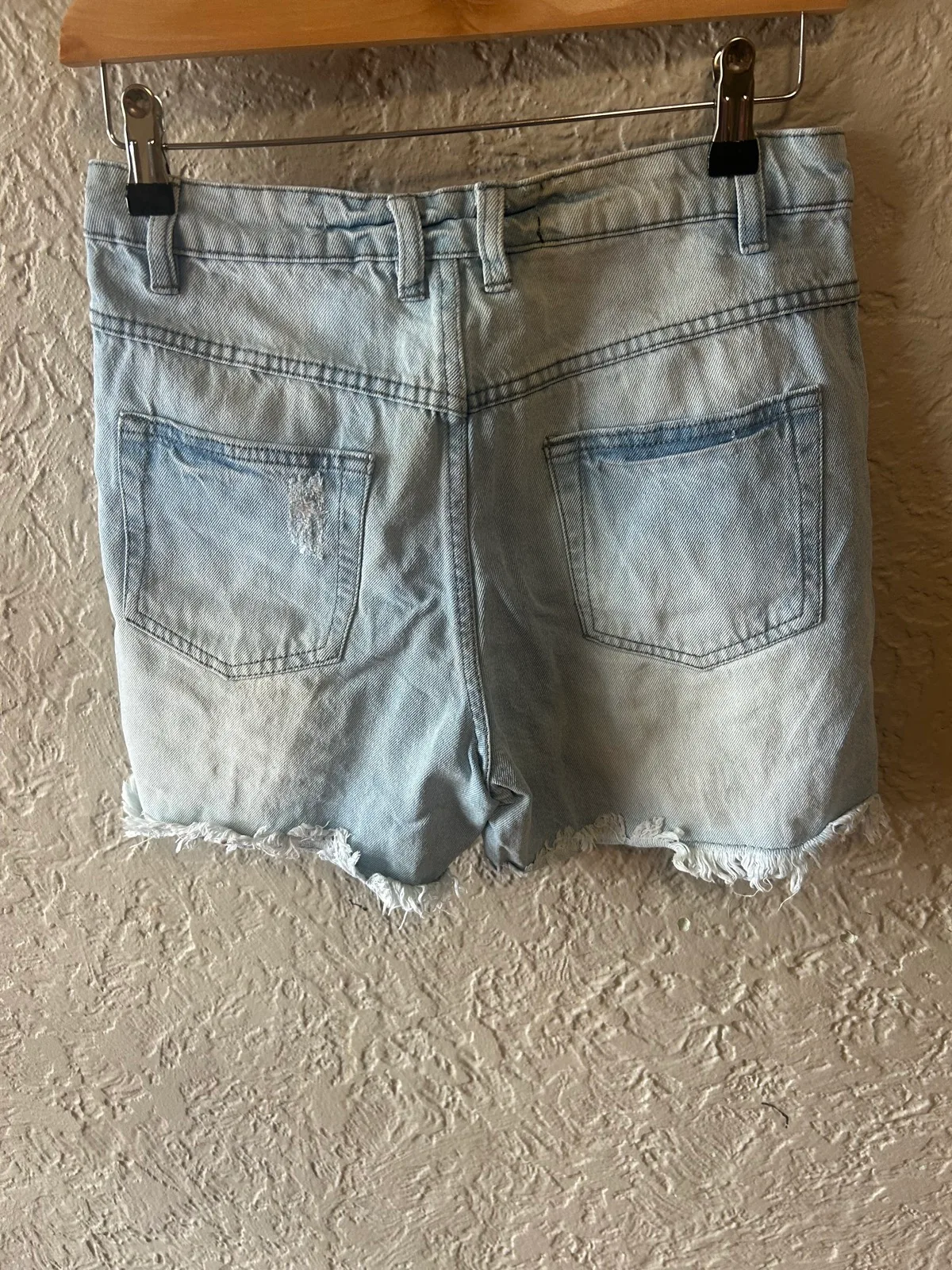 Stevie/Factorie blue denim distressed shorts – photo 3