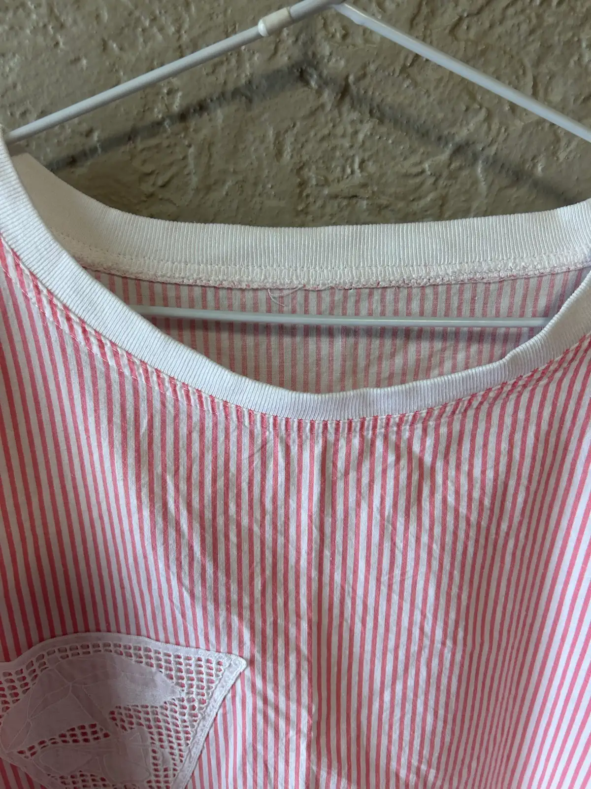 Pink/white striped short sleeve blouse – photo 3
