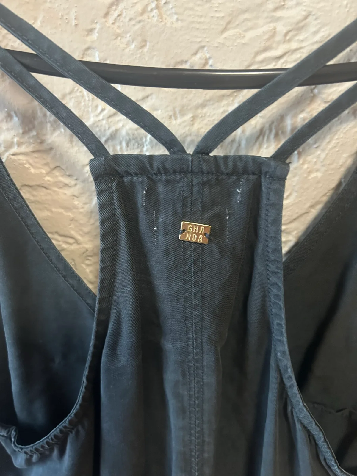 Ghanda black v neck strappy tank dress – photo 4