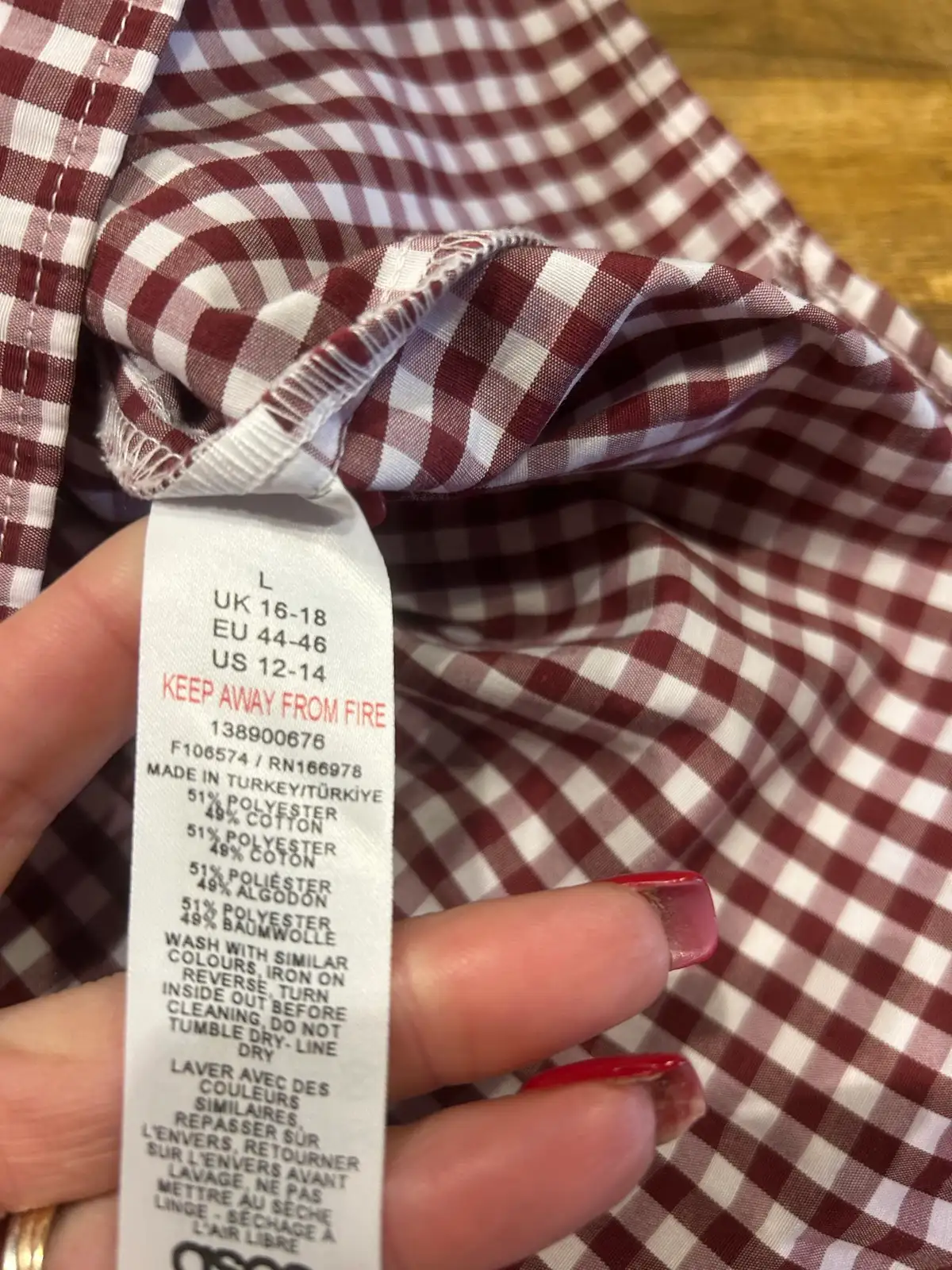 ASOS design red/white gingham babydoll top – photo 6