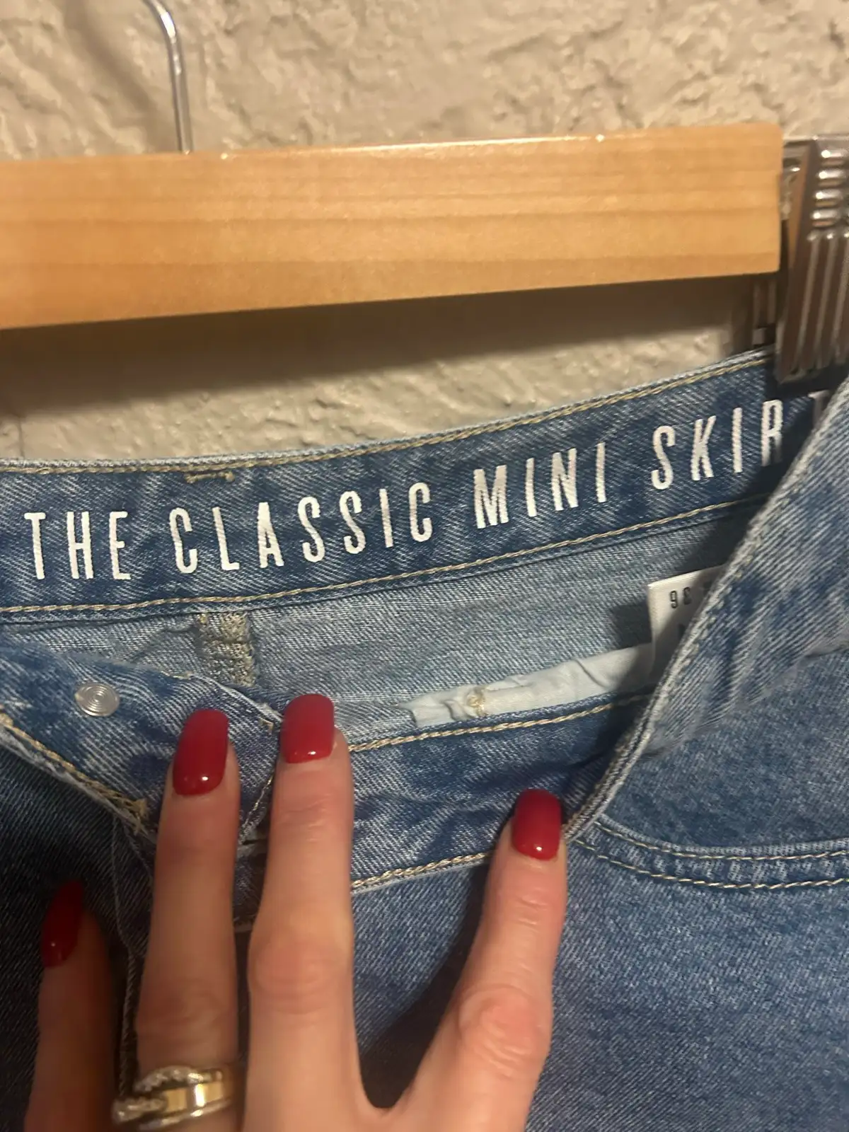 Cotton on blue denim mini skirt – photo 3