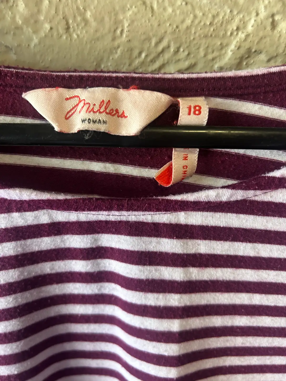 Millers maroon/white striped long sleeve top – photo 3