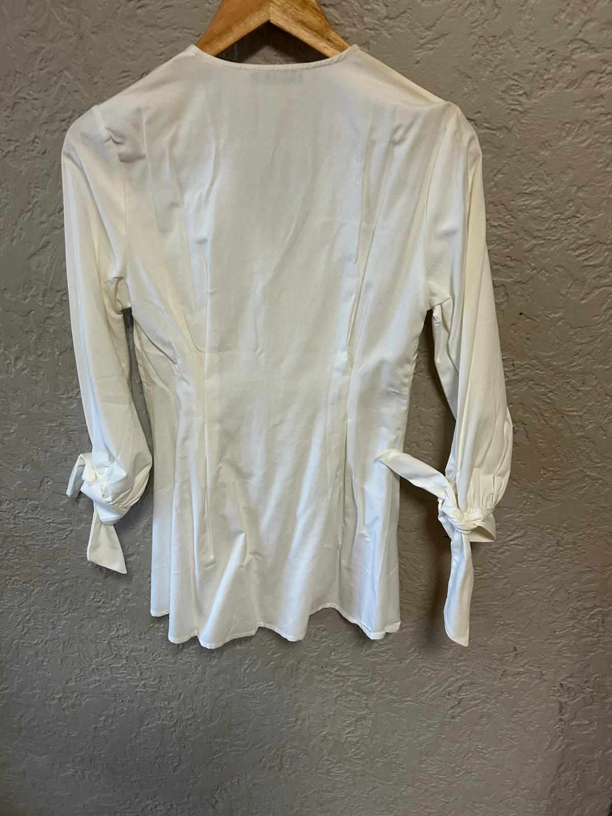 Shein white long sleeve shirt — photo 3