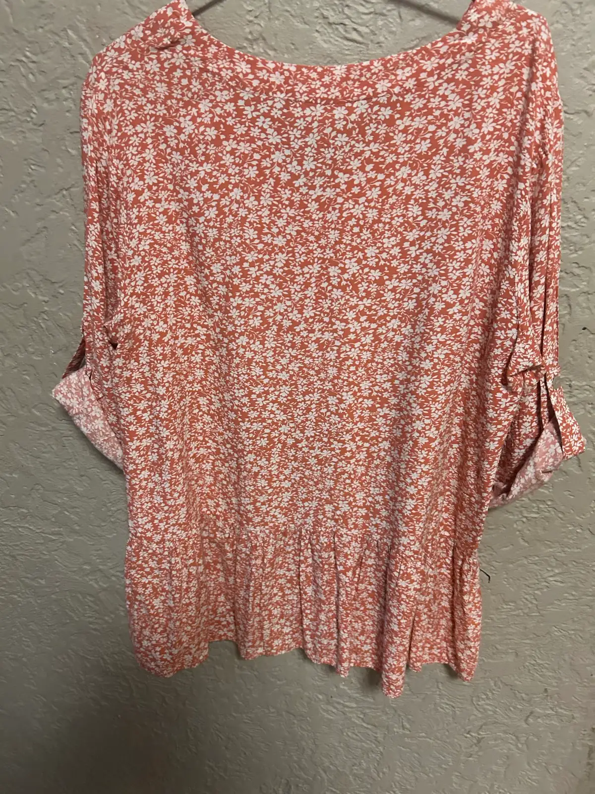 Threadz orange/white floral tunic blouse – photo 5