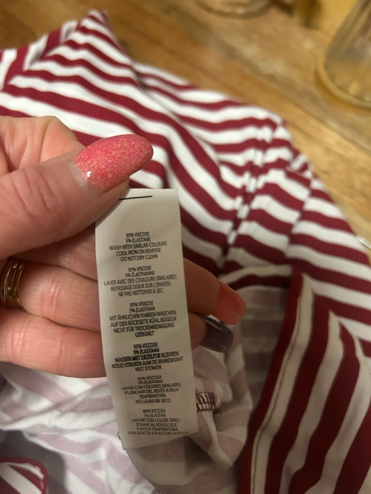 Boohoo burgundy/white long sleeve casual dress — photo 5
