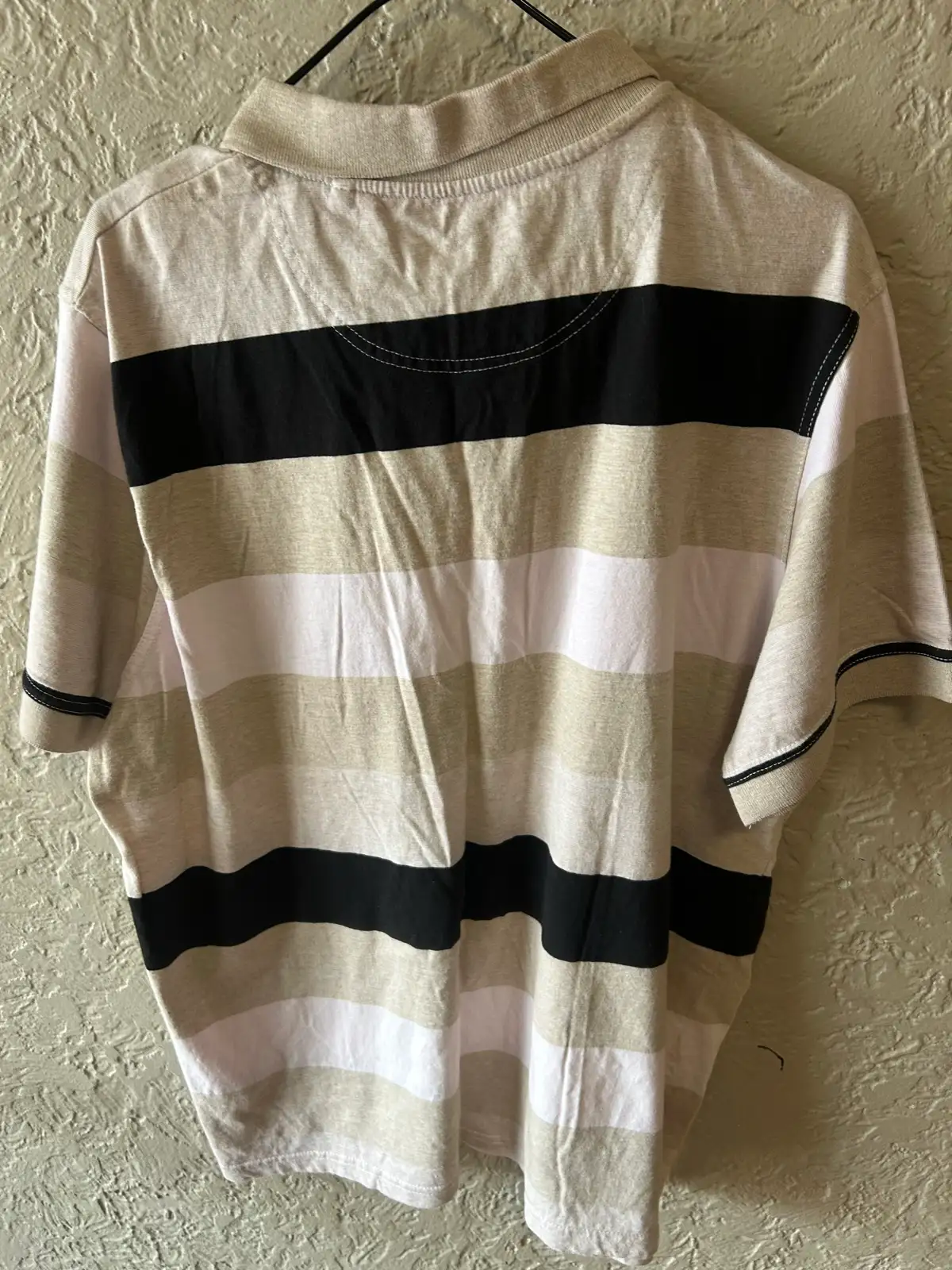 Bronson black/white/beige striped polo shirt – photo 5