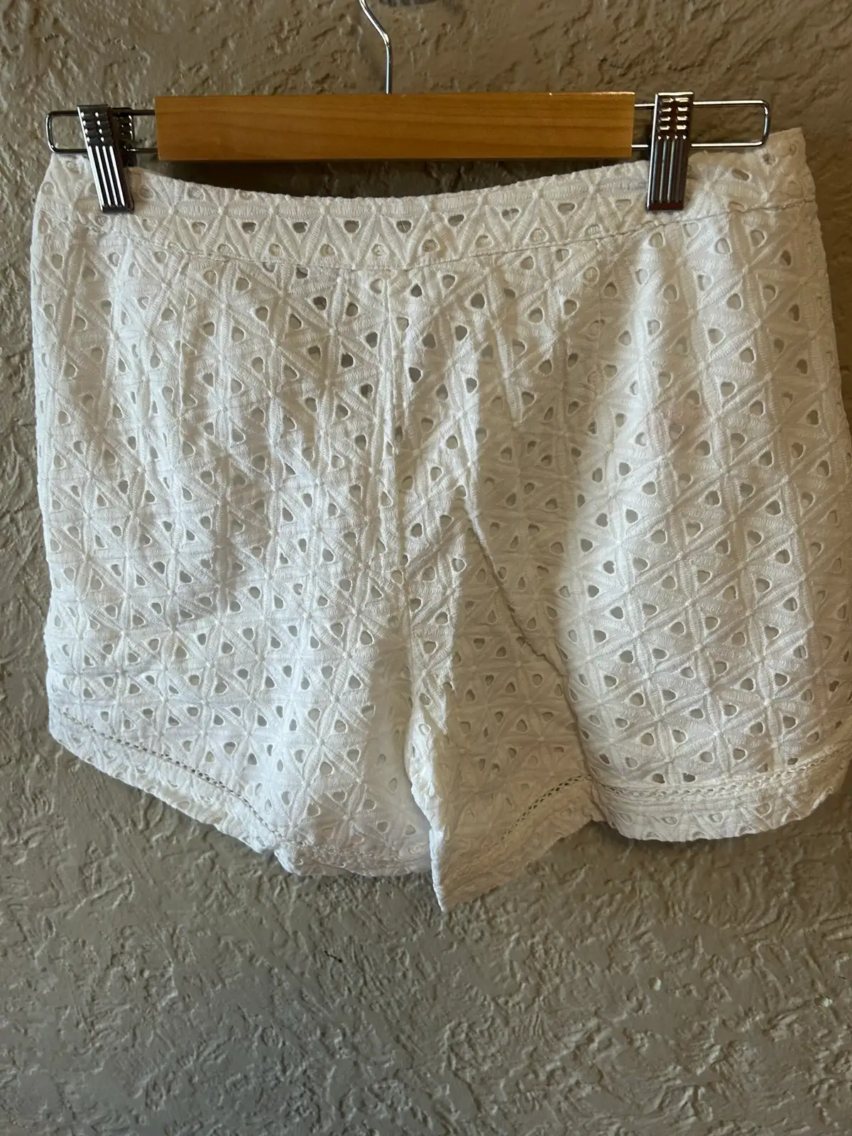 Now women’s white eyelet shorts – photo 4