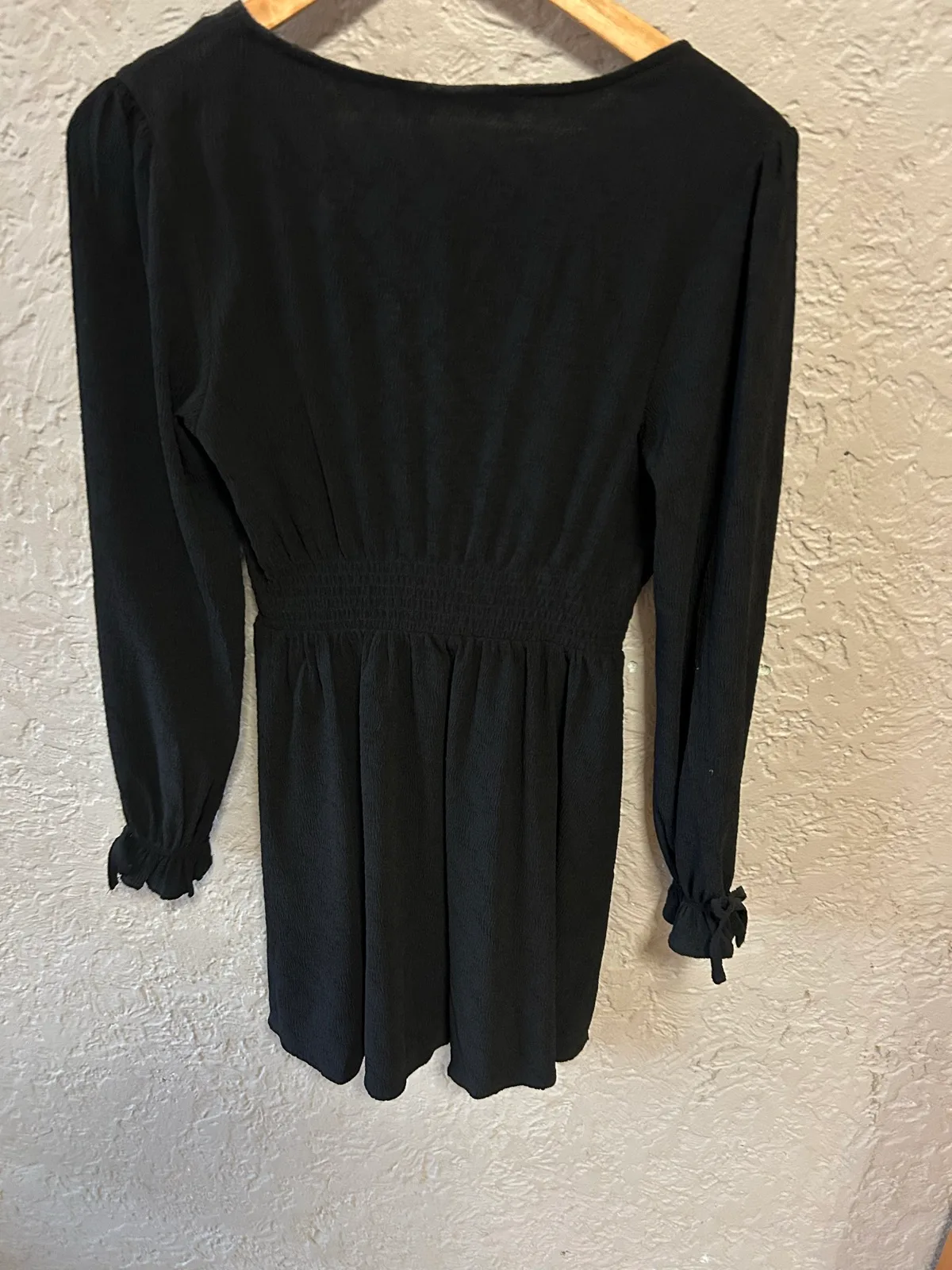 Atmos and here black smocked long sleeve dress — photo 4