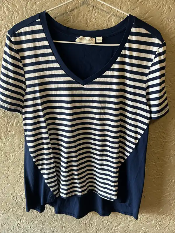 Betty basics navy/white striped tee