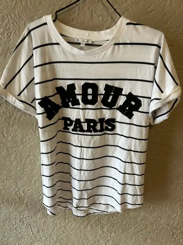 Target white/black striped tee