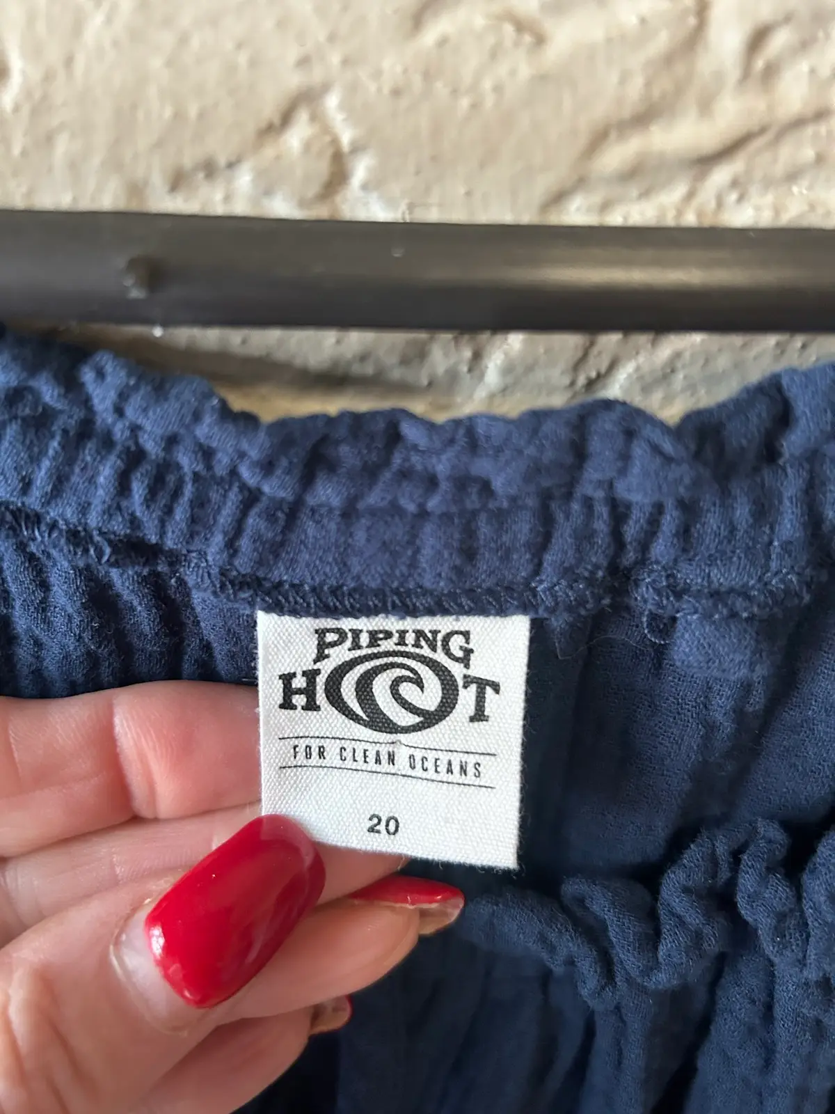 Piping hot navy peasant style top size 20 – photo 4