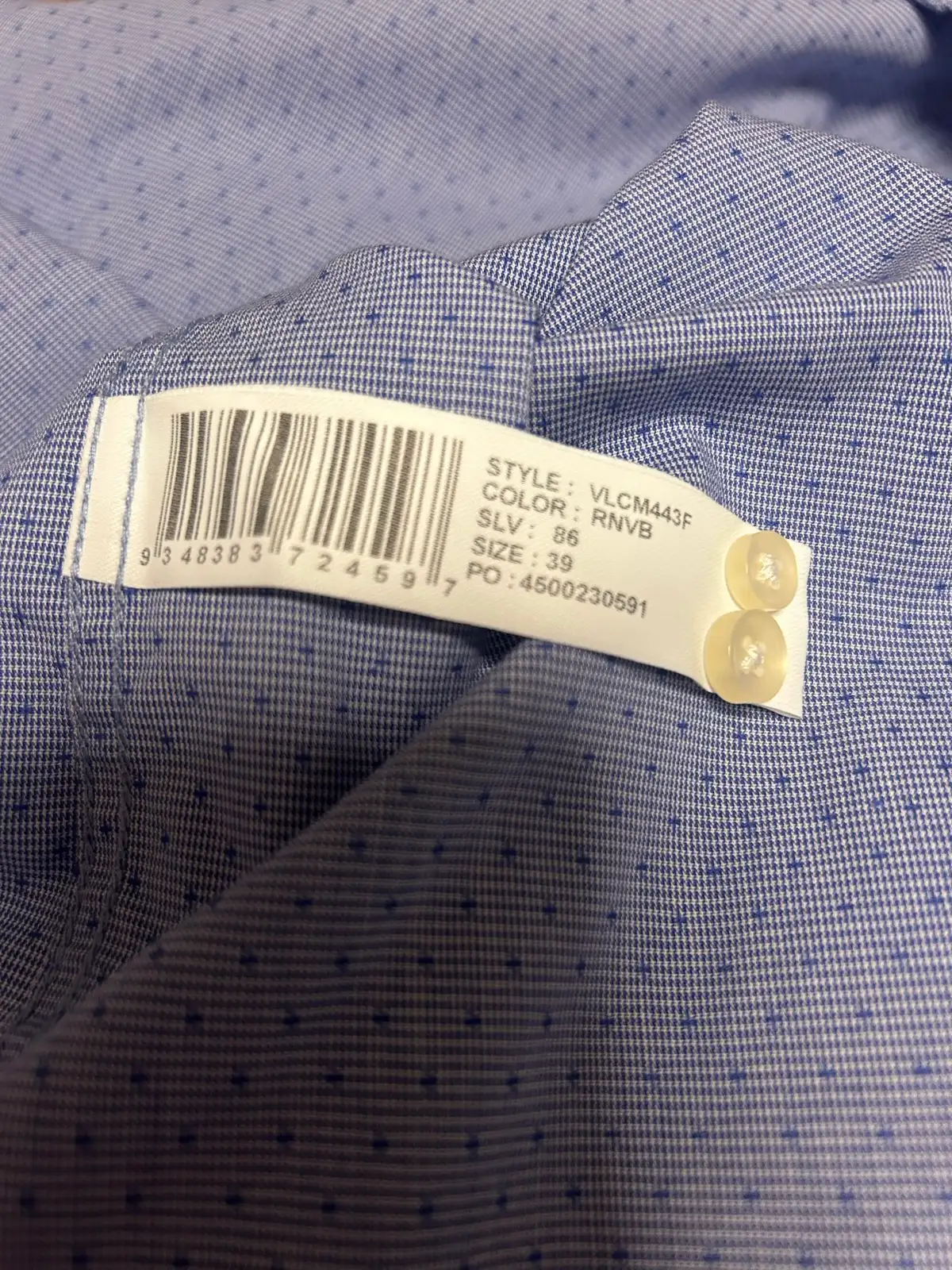 Men’s van Huesen blue/white spot shirt – photo 4