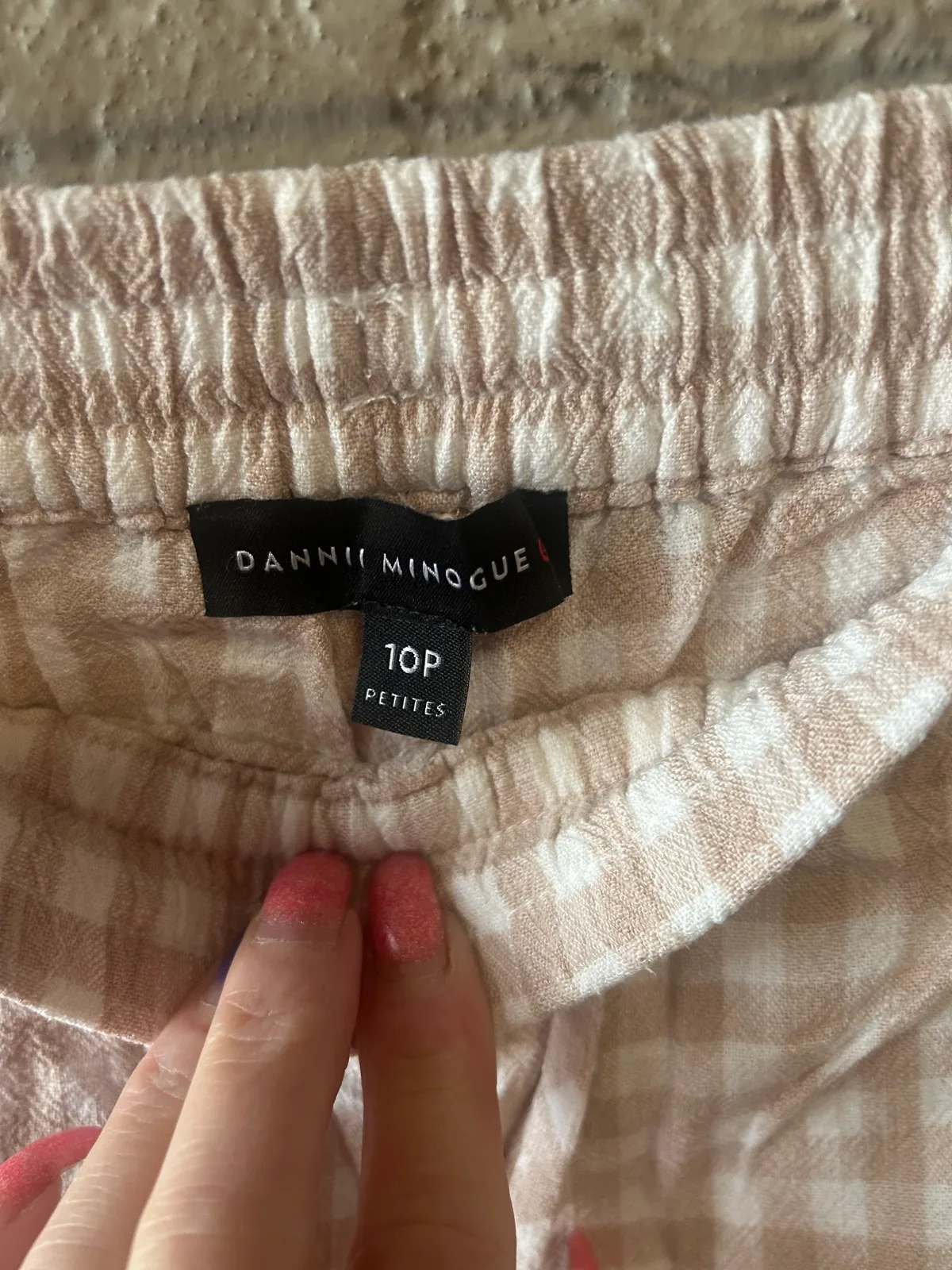 Danii Minogue brown/white gingham shorts – photo 2